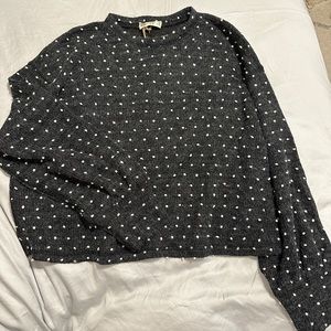 New In, Black with white polka dot sweater, size medium, new with tags